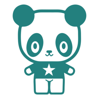 Young Star Panda Decal (Turquoise)